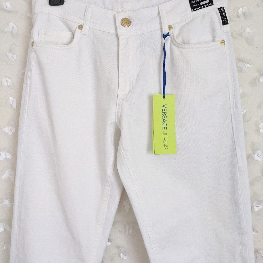 Versace Jeans White Gold Foil Pocket Skinny Fit 26 - Picture 5 of 11